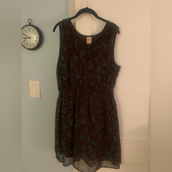 Mossimo Vintage 00s Brown Floral Mini Dress - Picture 3 of 14